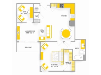 C1 Floor Plan at Garfield Park, Arlington, 22201