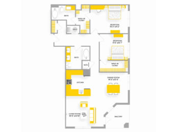 D2 Floor Plan at Garfield Park, Arlington, 22201
