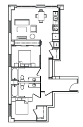 B6B Floor Plan at Madison House, Washington, DC, 20036