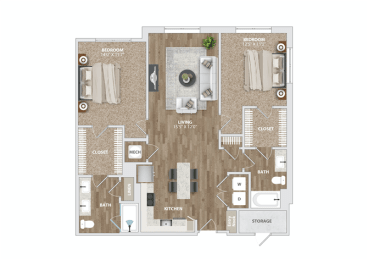 B12 Floor Plan at Preston Ridge, Cary, NC