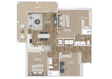 BD2 Floor Plan at Preston Ridge, Cary, NC