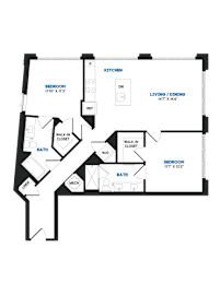 2 bed 2 bathroom C at Coda at Bryant Street, Washington