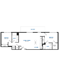 2 bed 2 bathroom D at Coda at Bryant Street, Washington DC
