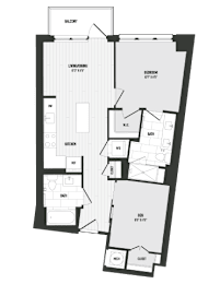 2 bed 2 bathroom J at Coda at Bryant Street, Washington