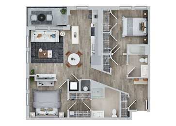 2 bed 2 bath C at Jayde Parkside Apartments, Washington DC