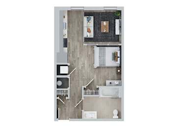 Studio 1 bath A at Jayde Parkside Apartments, Washington, DC, 20019
