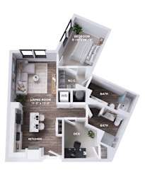 A2AD Floor Plan at The Stevedore, Tampa, FL 33605