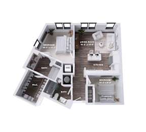 B1B Floor Plan at The Stevedore, Tampa, 33605