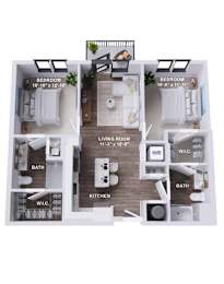 B5B Floor Plan at The Stevedore, Tampa Florida