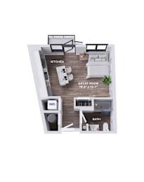 S2A Floor Plan at The Stevedore, Tampa, FL 33605
