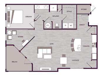 A6M Floor Plan at The Aster Cary, North Carolina