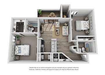 Orion Floor Plan at Compass at City Center, Newport News, VA, 23606