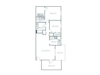 B3D Floor Plan at The Pointe at Midtown, Raleigh, NC