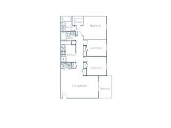 C1 Floor Plan at The Pointe at Midtown, Raleigh