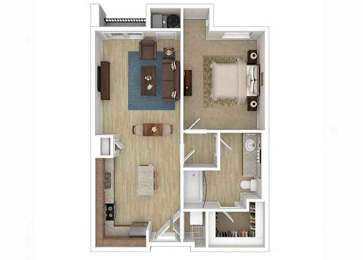 1C Floor Plan at The Lotus Apartments, Utah