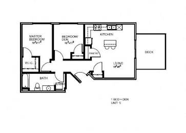 1K Floor Plan at The Lotus Apartments, Salt Lake City, UT