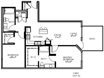 2B Floor Plan at The Lotus Apartments, Salt Lake City, Utah