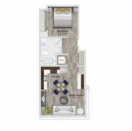 One bedroom apartment floor plan layout at 1405 Point Apartments, Baltimore