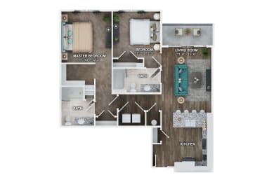 Unit B2B floor plan at Fairmont at South Lake, Bowie, 20716