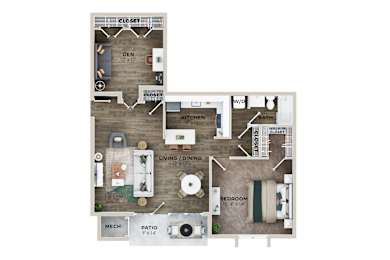 1 bed 1 bath B at Shenandoah Station Apartments, Triangle, Virginia