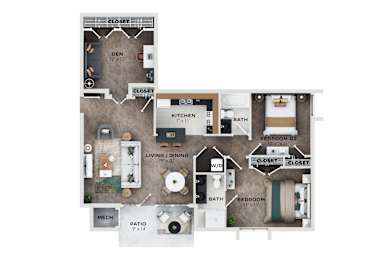 2 bed 2 bath D at Shenandoah Station Apartments, Triangle, VA