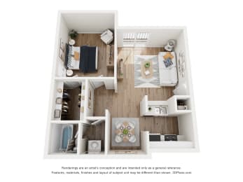 1 bed 1 bath C | 750 Sq. Ft. at 2000 Oasis  Apartments, Atlanta, 30316