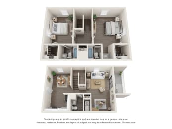 a floor plan of the Fields at Peachtree Apartments in Peachtree Corners, Georgia