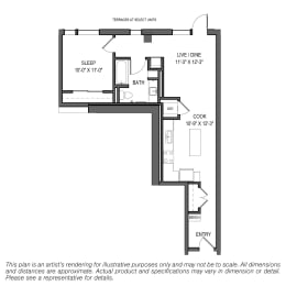the plan of the floor plan for an apartment