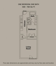 596 sq ft floorplan