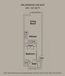 603 sq ft floorplan