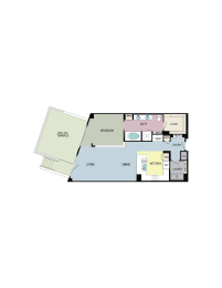 1G Patio at mResidences Miracle Mile, Los Angeles