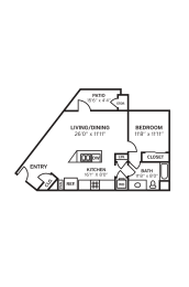 a floor plan of a two story house with a bedroom and a living room