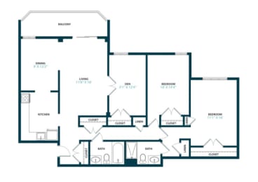 a floor plan of a house with a large living room