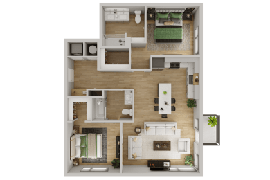 a floor plan of a house with a bedroom and a living room