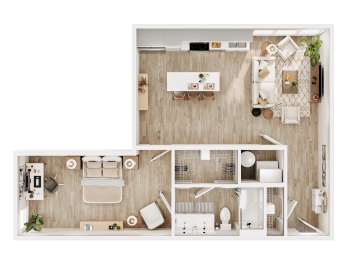 a floor plan of a home with a bedroom and a living room