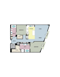 2A Balcony at mResidences Miracle Mile, Los Angeles, CA, 90036