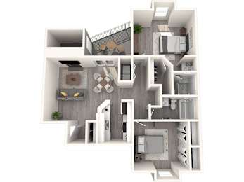 2 bedrooms 2 baths