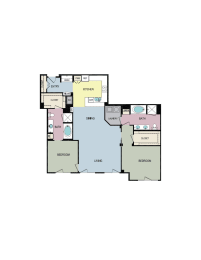 2c Floor Plan at mResidences Miracle Mile, Los Angeles, CA