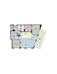 2D Patio at mResidences Miracle Mile, Los Angeles, California