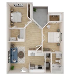 a floor plan of a 1 bedroom apartment at the historic electric building in fort worth, tx