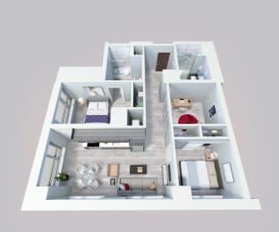 bedroom floor plan an in 3d