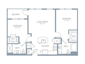 Matisse A Two bedroom two bathroom