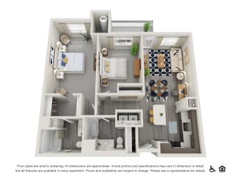 3d Floorplan Image of Meridian  at 644 City Station, Utah, 84116