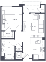 A1 Floor Plan at Altana, Glendale, CA