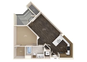 A1 Floor Plan at Gravity, San Diego, 92120