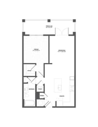 this is the floor plan of a 1 bedroom apartment at the aspen condos