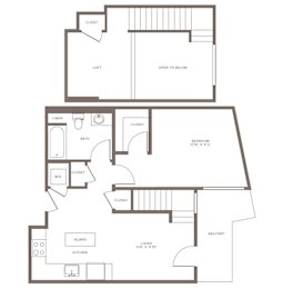 A black and white image of a house floor plan.