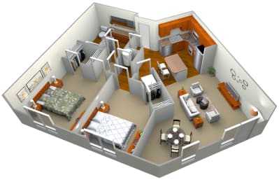 2 bed 2 bath Beryl Floor Plan at Westmount at Ashwood, Atlanta, GA