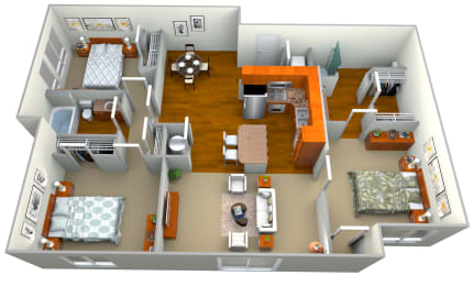 2 bed 2 bath Cobalt Floor Plan at Westmount at Ashwood, Atlanta