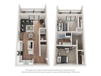 Lacamas 2 Bed 1.5  Bath 960 Sq. Ft Floorplan at Aspenridge Apartments, Vancouver, WA